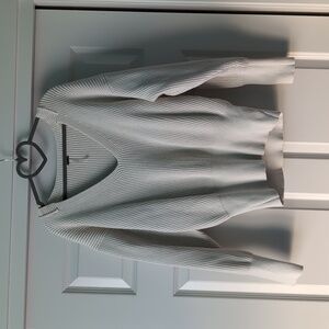 Free People White Ribbed Cotton Sweater